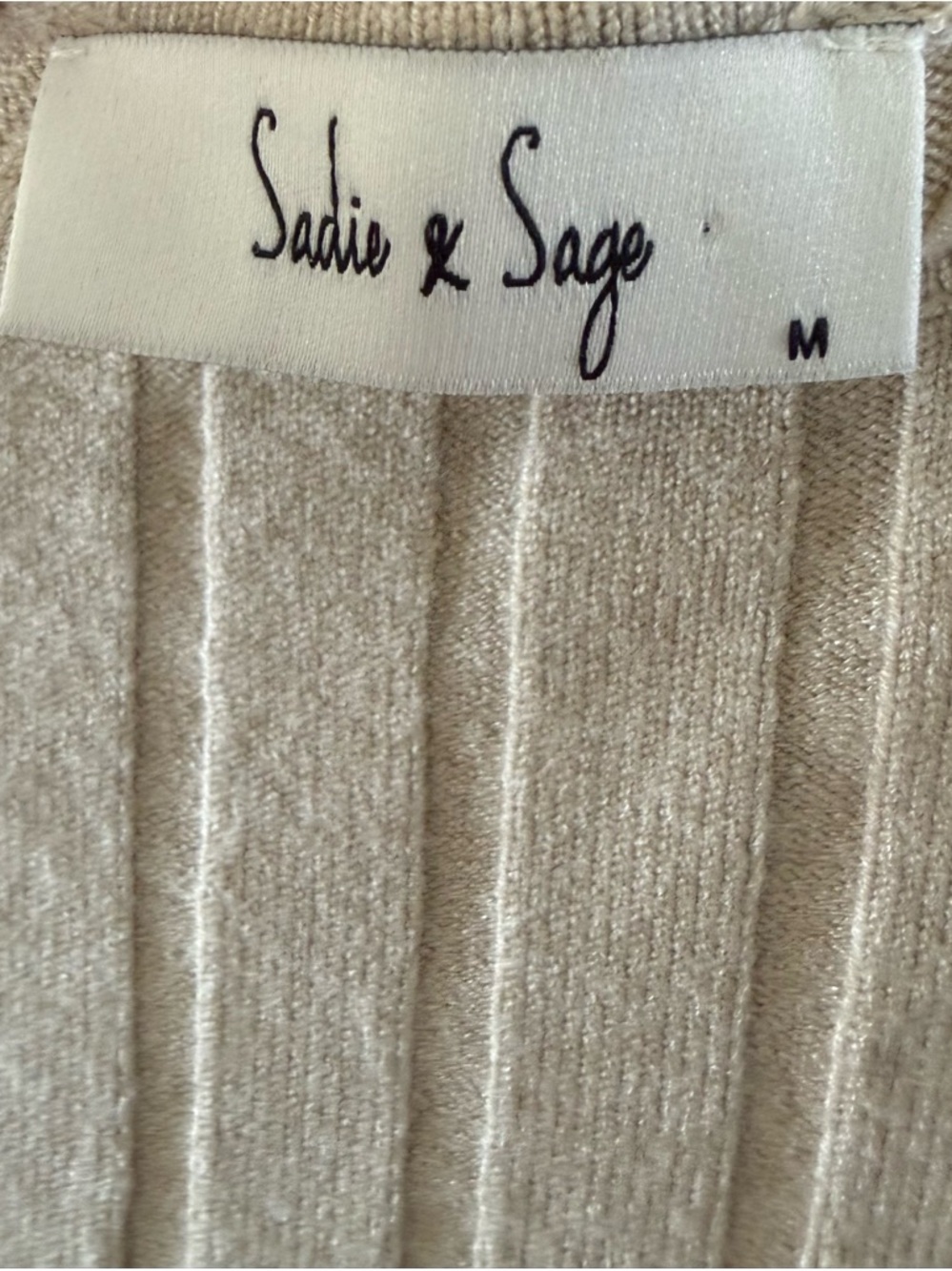 Sadie & Sage Ribbed Sleeveless Knit Top in Beige - Picture 3 of 6